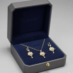 Sleek Solstice Necklace & Ear Ring Set - Image 4