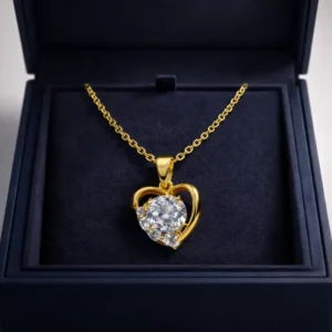 Golden Fern Diamond Cut Necklace - Image 4