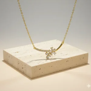 Dewdrop Petal Diamond Cut Necklace - Image 2